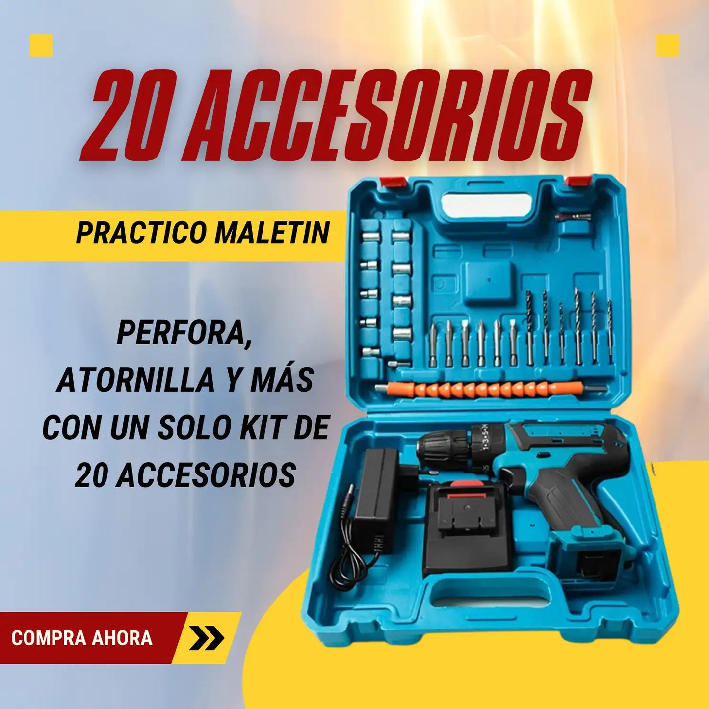 Taladro Profesional 3 en 1  48V (Taladro, atornillador y percutor)